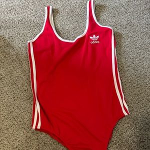 Red adidas bodysuit